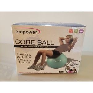 Empower Core Exercise Ball 55 cm BURST RESISTANT - with Pump and Exercise Guide